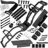 hopsupRC LCG Carbon Fiber Chassis Kit & Front Mounted Transmission Upgrades Part for Axial 1/10 RC Crawlers SCX10 SCX10 II Capra 1.9 UTB and Other DIY Builds,Aluminum Gearbox Carbon Fiber Chassis