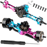 Hcespuos RC Front Rear Axles Upgrades Part for Axial 1/30 SCX30 Ford Bronco 4X4,Chevrolet K10 4X4,Jeep Wrangler JLU 4X4,AXI-2260T1/AXI-2261T2/AXI-2048T1,Aluminum Front&Rear Axle Set