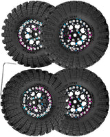 hopsupRC for SCX24 TRX4M 1/24 1/18 Traxxas Axial RC Crawler Car,1.3" Beadlock Wheel Tires Wheel Hub Wheels Rim 4PCS Aluminum 1.3 Beadlock Wheel Rims Heavy Duty Rim
