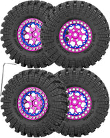 hopsupRC for SCX24 TRX4M 1/24 1/18 Traxxas Axial RC Crawler Car,1.3" Beadlock Wheel Tires Wheel Hub Wheels Rim 4PCS Aluminum 1.3 Beadlock Wheel Rims Heavy Duty Rim