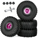 hopsupRC 1.9 RC Wheels and Tires for 1/10 Axial Traxxas SCX10 90046 AXI03007 TRX4 TRX6 VS4-10 Gen7 Gen8 MST CFX D90.Aluminium RC Truck Tires Highway Tires 1.9" RC Wheels 1.9 Beadlock Wheel Rim RC Tires