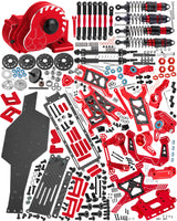 hopsupRC Upgrades Parts for Traxxas 1/10 Slash 2WD LCG,Carbon Skid Plate&Aluminum RC Shocks&Drive Shaft CVD&A Arms&Steering Block&272R Gearbox&Adjustable Links&Shock Tower&Front Bulkhead