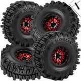 hopsupRC 1.0 RC Wheels RC Truck Tires for Traxxas Axial 1/18 1/24 TRX4M,SCX24,FCX24 RC Crawler,Alloy 1.0‘’ Beadlock RC Truck Tires RC Wheels