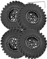 hopsupRC 1.3" Wheel Tires for Traxxas Axial 1/18 1/24 Trx4m SCX24 RC Crawler,1.3 Beadlock Aluminum RC Wheel Rims Brass Rings All Terrain RC Tires