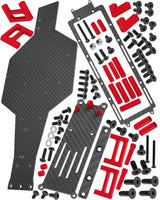 hopsupRC Upgrades Parts for Traxxas 1/10 Slash 2WD LCG,RC Carbon Chassis Armor Skid Plate,RC Carbon Fibre Chassis Protect Armor Skid Plate Guard Hops Up,Replaces #5830