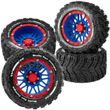 Hcespuos RC Truck Wheel Tires for 1/16 Traxxas SUMMIT E-REV GORGON GROM 4X4,1/16 Arrma MINI KRATON 3S,S C Y16101,M J X16207,H B X16889,Hard Plastic RC Truck Tires,RC Short Course Truck Tires and RC Wheels