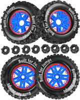 hopsupRC RC Truck Tires 1/8 17mm Hex RC Wheel Tires for 1/8 Monster Truck Tires Traxxas/Arrma 6S/Summit/E-Rveo/Redcat/HPI JLB Cheetah RC Off-Road etc,Hard Plastic Rubber Tyres