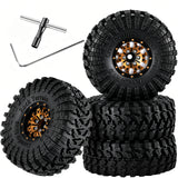 hopsupRC for SCX24 TRX4M 1/24 1/18 Axial Traxxas RC Crawler Car,RC 1.0 Beadlock Wheel Tires Hub Rim,Aluminum 1.0” Beadlock RC Truck Tires Heavy Duty Rim,4PCS