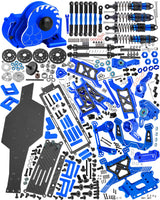 hopsupRC Upgrades Parts for Traxxas 1/10 Slash 2WD LCG,Carbon Skid Plate&Aluminum RC Shocks&Drive Shaft CVD&A Arms&Steering Block&272R Gearbox&Adjustable Links&Shock Tower&Front Bulkhead