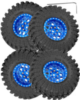 hopsupRC 1.3" Wheel Tires for Traxxas Axial 1/18 1/24 Trx4m SCX24 RC Crawler,1.3 Beadlock Aluminum RC Wheel Rims Brass Rings All Terrain RC Tires