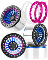 hopsupRC 2.2 RC Wheel Rims for Axial 1/10 SCX10 90046 AXI03007 TRX4 TRX6 VS4-10 Gen7 Gen8 MST CFX D90,Aluminum RC Truck Tires Wheels Rims,2.2" Beadlock Wheel Rims Heavy Duty Rim