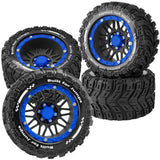 Hcespuos RC Truck Wheel Tires for 1/16 Traxxas SUMMIT E-REV GORGON GROM 4X4,1/16 Arrma MINI KRATON 3S,S C Y16101,M J X16207,H B X16889,Hard Plastic RC Truck Tires,RC Short Course Truck Tires and RC Wheels