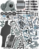 hopsupRC Upgrades Parts for Traxxas 1/10 Slash 2WD LCG,Carbon Skid Plate&Aluminum RC Shocks&Drive Shaft CVD&A Arms&Steering Block&272R Gearbox&Adjustable Links&Shock Tower&Front Bulkhead