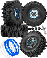 hopsupRC 2.2 RC Wheels and Tires for 1/10 Axial Traxxas SCX10 90046 AX103007 SCX10 II SCX10 III TRX4 TRX6 Gen7 8 D90 VS4-10 MST CFX.Aluminium RC Truck Tires Highway Tires 2.2" RC Wheels 2.2 Beadlock Wheel Rim RC Tires