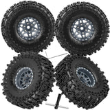 hopsupRC for SCX24 TRX4M 1/24 1/18 Traxxas Axial RC Crawler Car,Aluminum 1.0" Beadlock Wheel Tires Hub Rim 4PCS 1.0in Beadlock Heavy Duty Rim