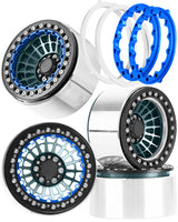 hopsupRC 2.2 RC Wheel Rims for Axial 1/10 SCX10 90046 AXI03007 TRX4 TRX6 VS4-10 Gen7 Gen8 MST CFX D90,Aluminum RC Truck Tires Wheels Rims,2.2" Beadlock Wheel Rims Heavy Duty Rim