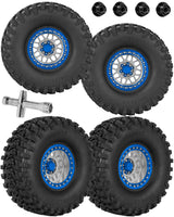 hopsupRC 2.2 RC Wheels for1/10 Axial Traxxas SCX10 90046 AX103007 SCX10 II SCX10 III TRX4 TRX6 Gen7 8 D90 VS4-10 MST CFX ,Aluminium RC Truck Tires Highway Tires 2.2" RC Wheels 2.2 Beadlock Wheel Rim RC Tires (135 * 55MM)