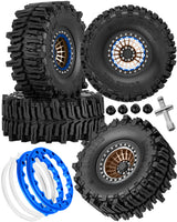 hopsupRC 2.2 RC Wheels and Tires for 1/10 Axial Traxxas SCX10 90046 AX103007 SCX10 II SCX10 III TRX4 TRX6 Gen7 8 D90 VS4-10 MST CFX.Aluminium RC Truck Tires Highway Tires 2.2" RC Wheels 2.2 Beadlock Wheel Rim RC Tires