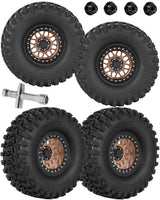 hopsupRC 2.2 RC Wheels for1/10 Axial Traxxas SCX10 90046 AX103007 SCX10 II SCX10 III TRX4 TRX6 Gen7 8 D90 VS4-10 MST CFX ,Aluminium RC Truck Tires Highway Tires 2.2" RC Wheels 2.2 Beadlock Wheel Rim RC Tires (135 * 55MM)