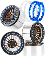 hopsupRC 2.2 RC Wheel Rims for Axial 1/10 SCX10 90046 AXI03007 TRX4 TRX6 VS4-10 Gen7 Gen8 MST CFX D90,Aluminum RC Truck Tires Wheels Rims,2.2" Beadlock Wheel Rims Heavy Duty Rim