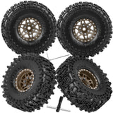 hopsupRC for SCX24 TRX4M 1/24 1/18 Traxxas Axial RC Crawler Car,Aluminum 1.0" Beadlock Wheel Tires Hub Rim 4PCS 1.0in Beadlock Heavy Duty Rim