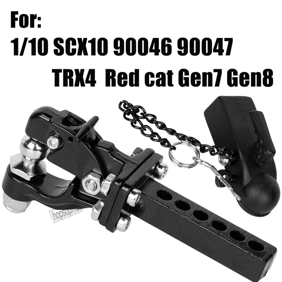 hopsupRC RC Accessories Tow Hook Drop Hitch Receiver for 1/10 Axial SCX10 90046,Traxxas TRX4 TRX6 D90 Redcat Gen7 Gen8,Tow Hitch Drop Hitch Receiver(Black)
