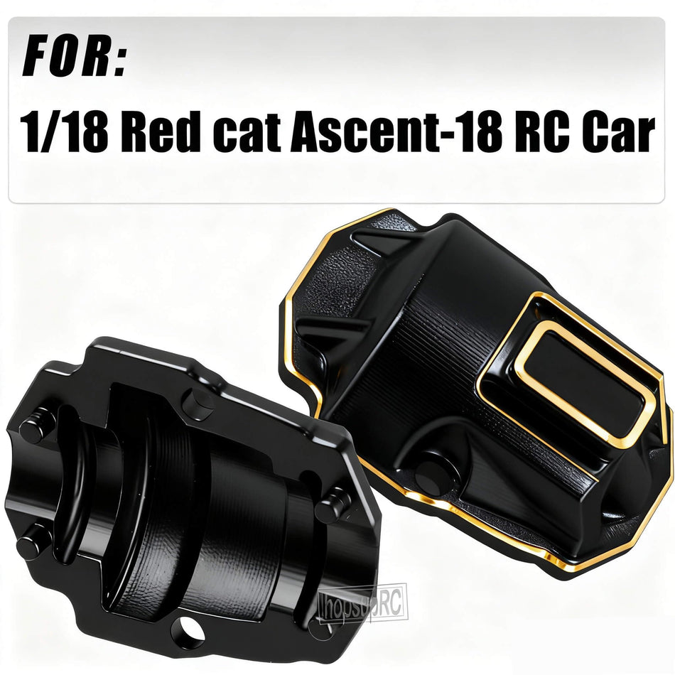hopsupRC Upgrades Parts for 1/18 Redcat Ascent-18 RC Car,Brass Diff Cover,Servo Mount,Steering Knuckle,Skid Plate,Turnbuckles Links