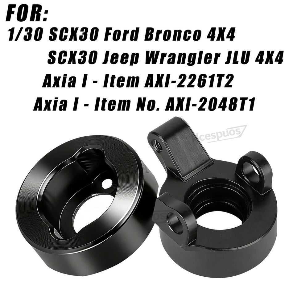 hopsupRC RC Front Rear Steering Blocks Upgrades Part for Axial 1/30 SCX30 Ford Bronco 4X4,Chevrolet K10 4X4,Jeep Wrangler JLU 4X4,AXI-2260T1/AXI-2261T2/AXI-2048T1,Brass Steering Knuckles Weights,Black Gold