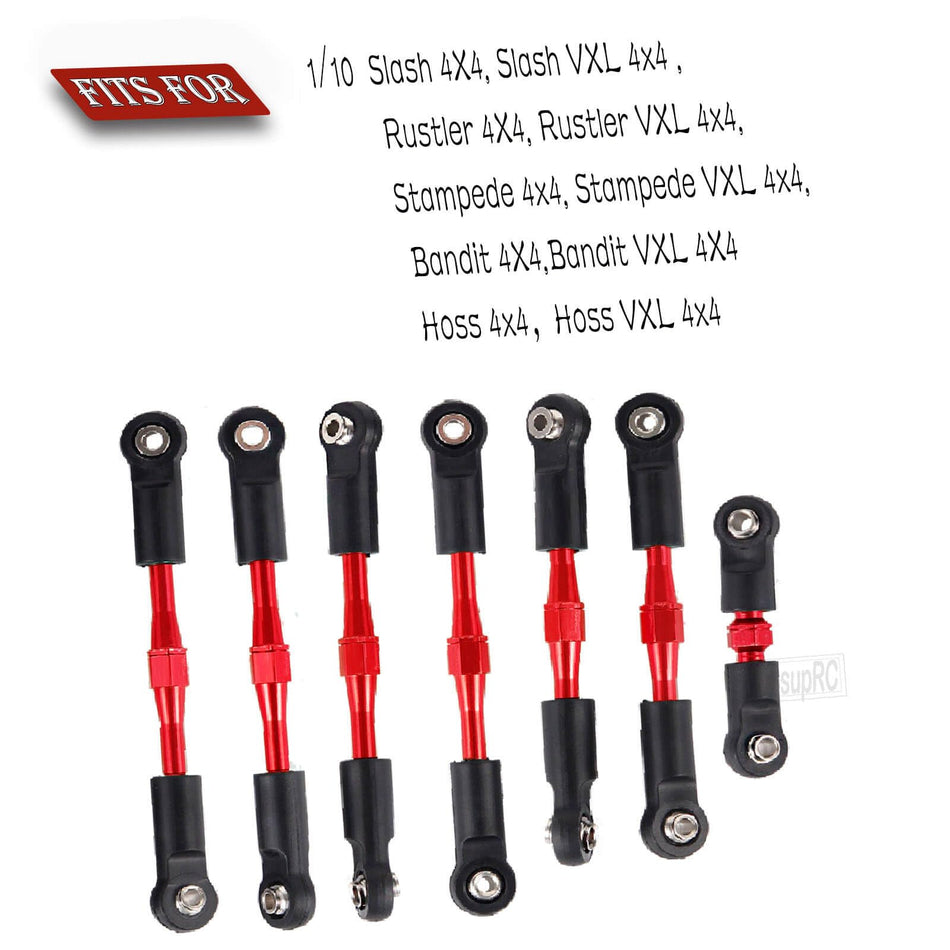 hopsupRC Adjustable Turnbuckles Upgrades Part for Traxxas 1/10 Slash/Rustler/Stampede/Bandit VXL 4WD, Adjustable Turnbuckles Camber Links Toe Link