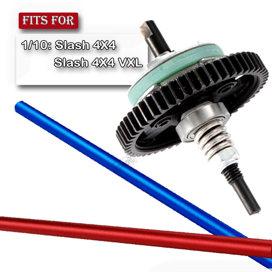hopsupRC Upgrades Part for 1/10 traxxas Slash 4X4/Slash 4X4 VXL,Metal Spur Gear Differential Gears 50T(32-Pitch) with 15T/17T/19T Pinions Gear Sets & Aluminum Driveshaft Center