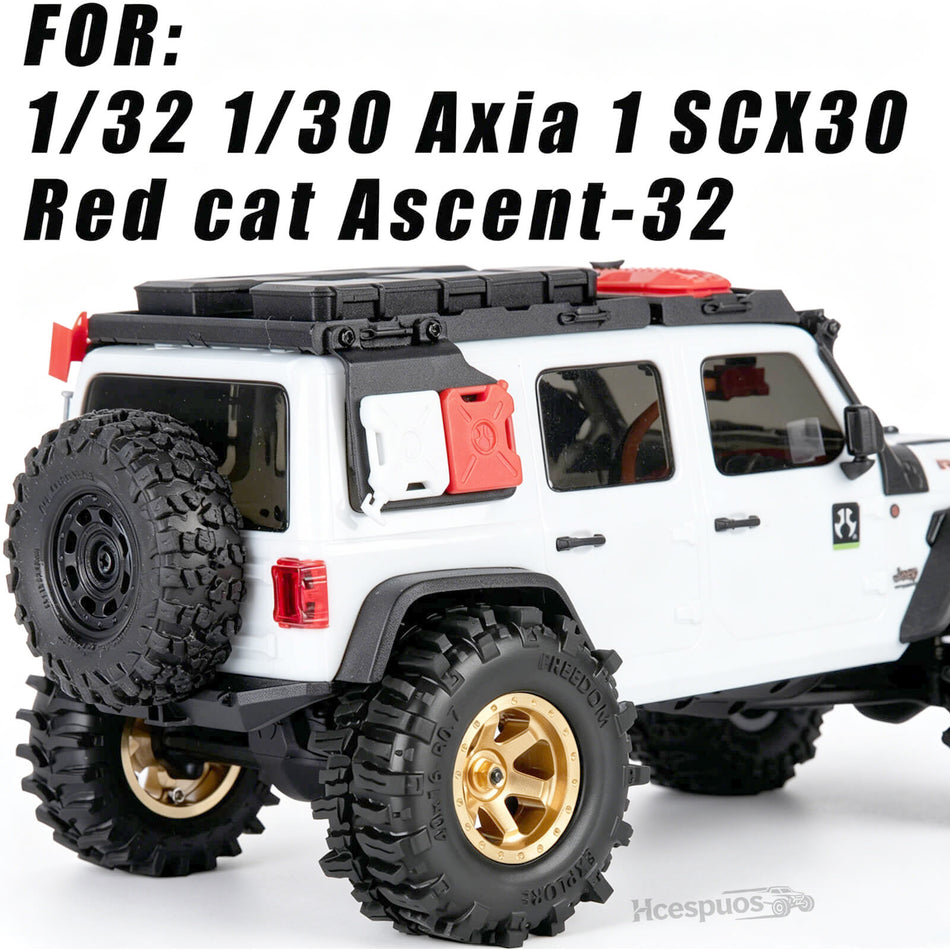 hopsupRC 0.7" RC Wheels RC Tires for 1/32 1/30 Axial SCX30 Redcat Ascent-32.0.7 Beadlock Brass RC Wheel Hub Rim Highway Tires Rubber Tires RC Truck Tires Heavy Duty Rim