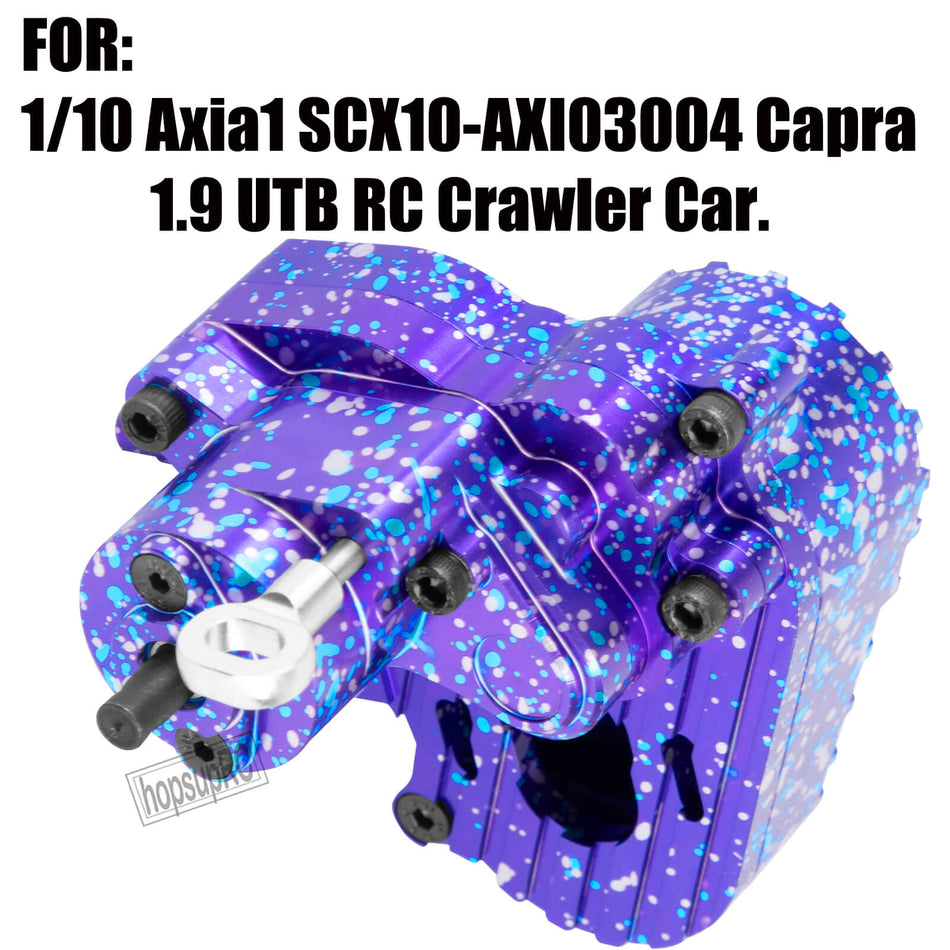 hopsupRC RC Gearbox Upgrades Part for 1/10 Axial SCX10-AXI03004 Capra 1.9 UTB RC Crawler Car,Aluminum Gearbox Complete Transmission Case w/Spur Gear
