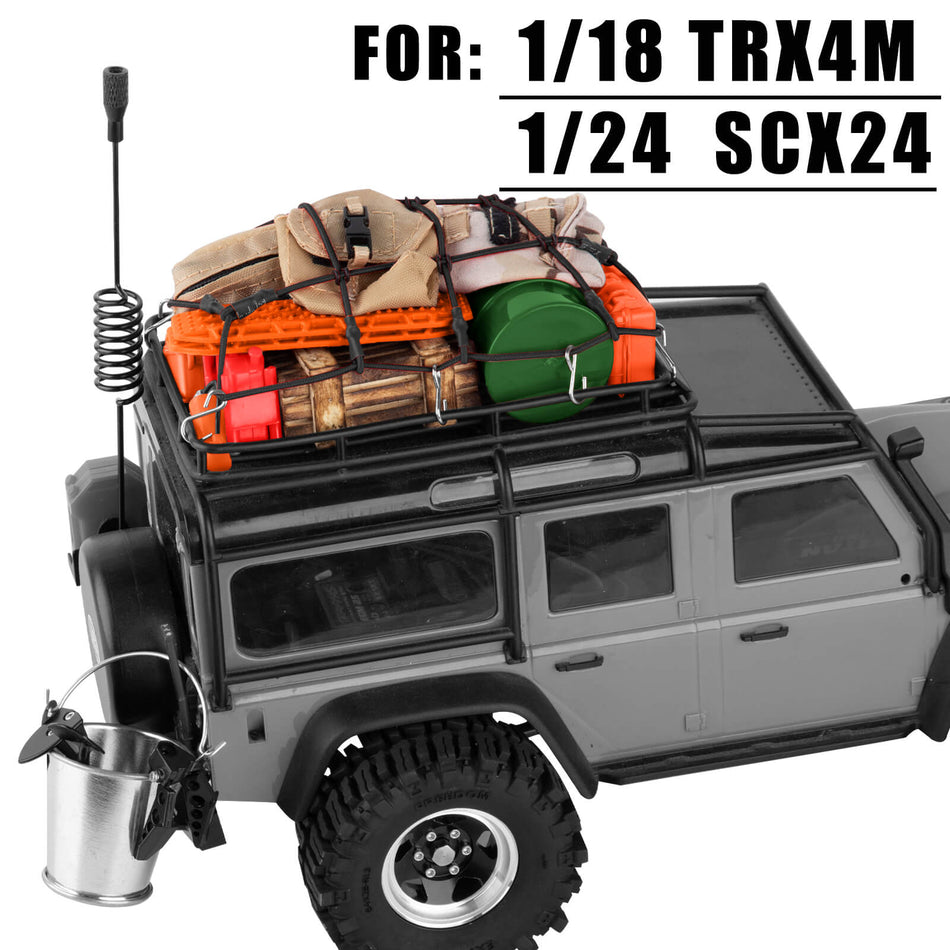 hopsupRC for Traxxas Axial 1/18 1/24 TRX4M K10 SCX24 FCX24 K5 AX24,RC Tow Rope/RC Recovery Board/RC Antennas/RC Simulation Decorative/RC Shovel