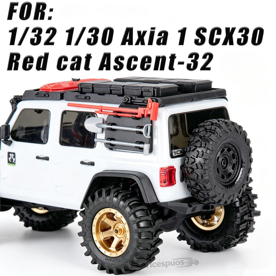 hopsupRC 0.7" RC Wheels RC Tires for 1/32 1/30 Axial SCX30 Red cat Ascent-32.0.7 Beadlock Brass RC Wheel Hub Rim Highway Tires Rubber Tires RC Truck Tires Heavy Duty Rim