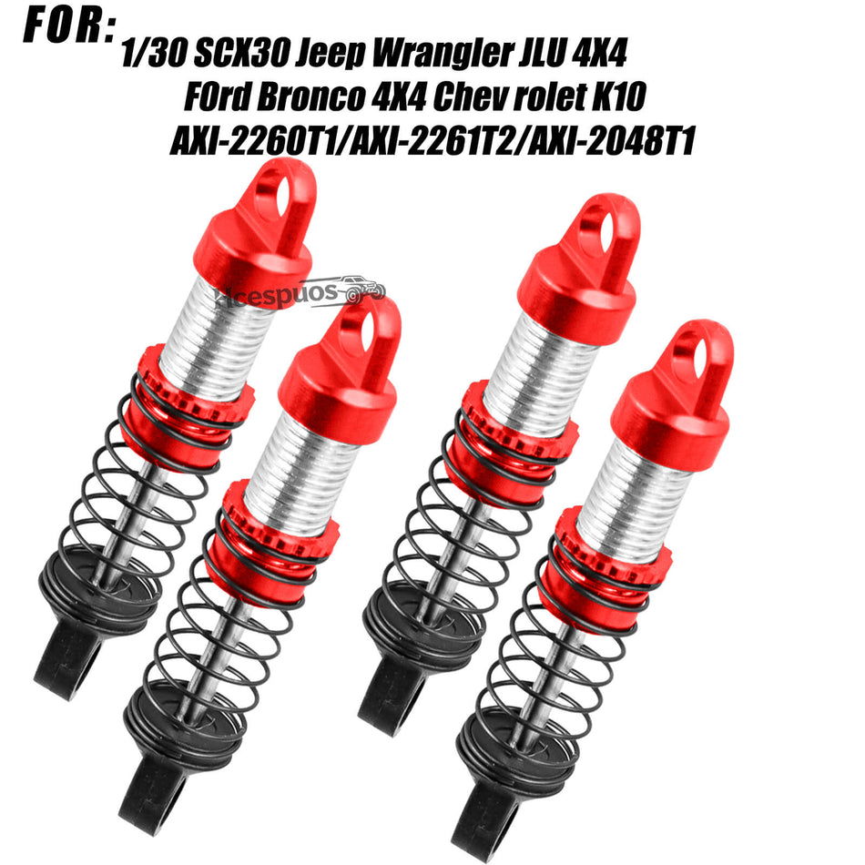 hopsupRC RC Upgrades Part for Axial 1/30 SCX30 Ford Bronco 4X4,Chevrolet K10 4X4,Jeep Wrangler JLU 4X4,26mm RC Shocks,Aluminium Front Rear Assembled Full Metal Shocks,Absorber Damper