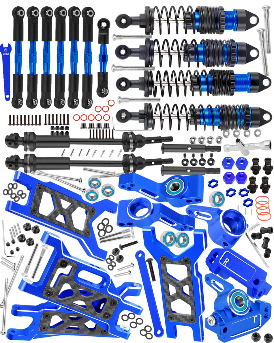 hopsupRC RC for Traxxas 1/10 Slash 2WD,Slash 2WD VXL Upgrades Parts Shocks&Drive Shaft CVD&Front Rear Suspension A Arms&Caster Block&Steering Blocks&Rear Stub Axle Carriers&Turnbuckles Camber Link