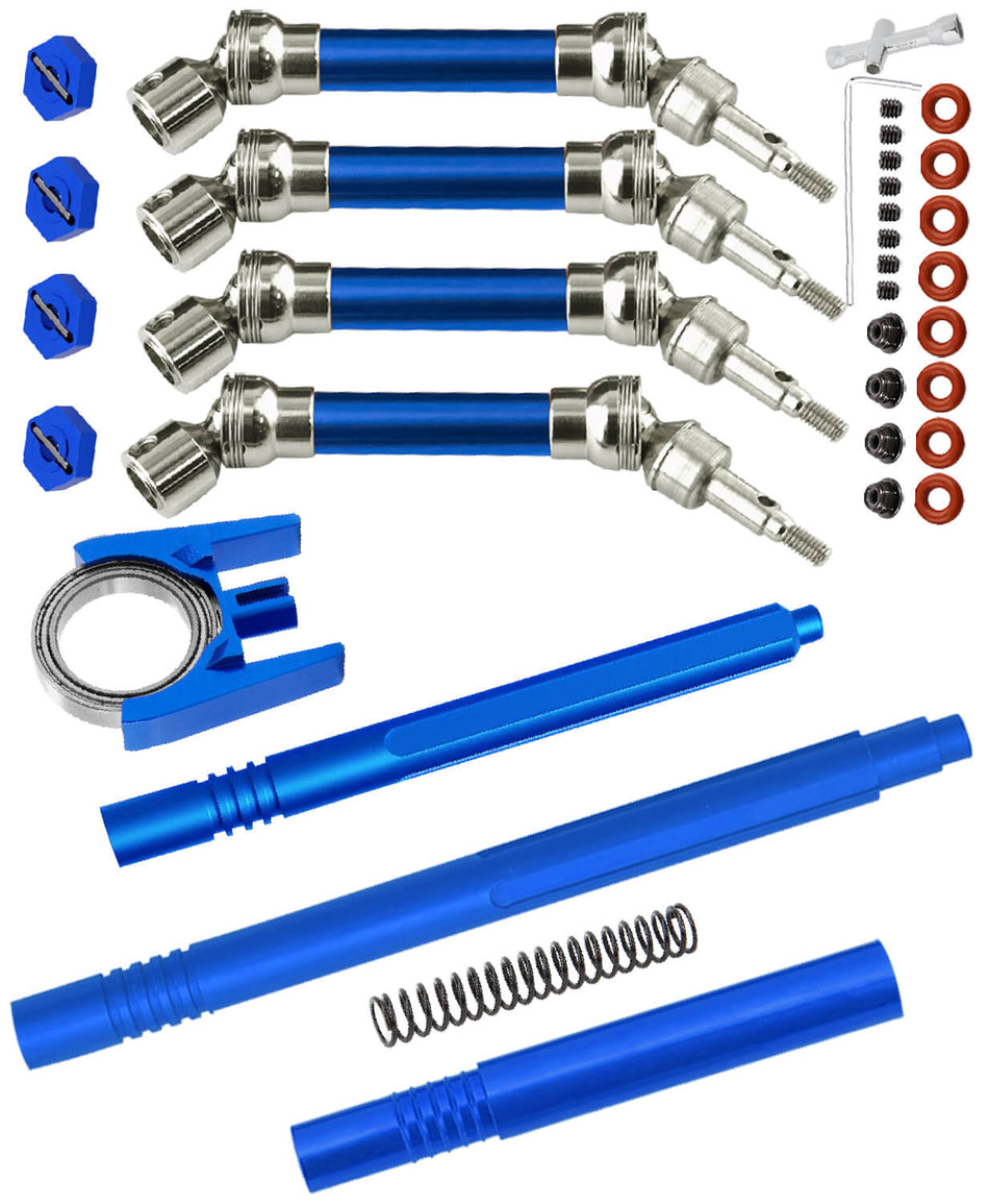 hopsupRC Upgrades Part for arrma 1/10 Senton Granite 3s Blx & Mega 550,Vorteks 4x4 3S BLX,Drive Shaft CVD Axles & Aluminum Center Driveshaft High Speed Support & Center Slider Driveshaft