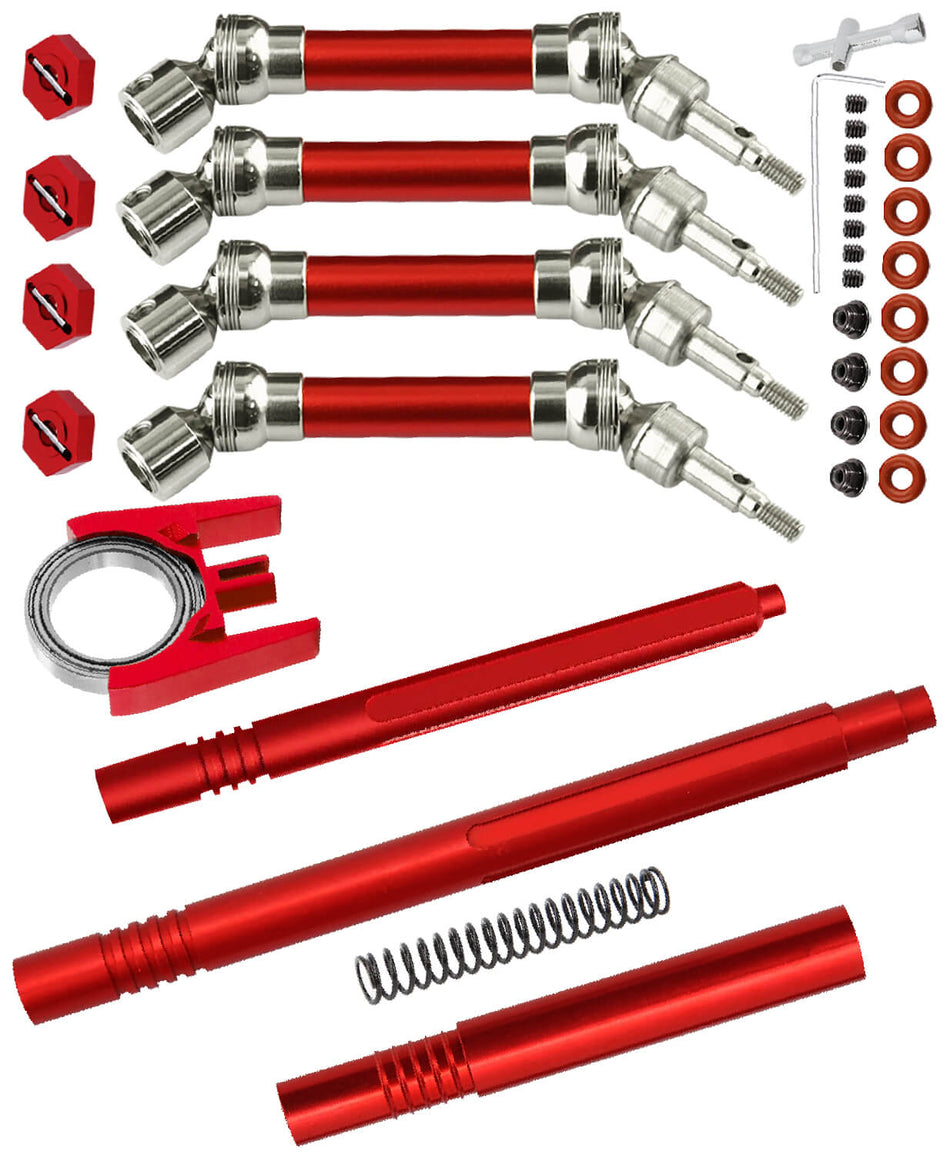 hopsupRC Upgrades Part for arrma 1/10 Senton Granite 3s Blx & Mega 550,Vorteks 4x4 3S BLX,Drive Shaft CVD Axles & Aluminum Center Driveshaft High Speed Support & Center Slider Driveshaft