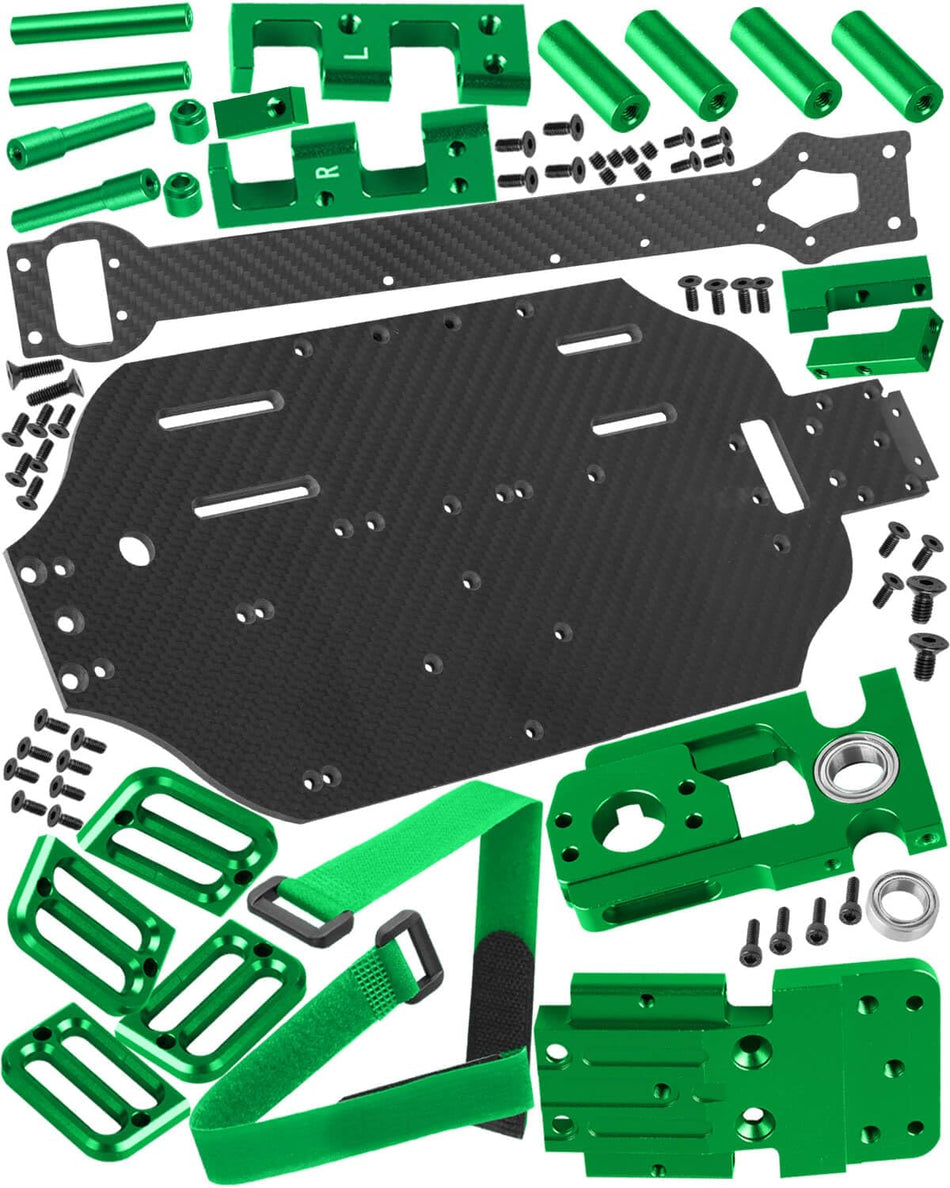 hopsupRC Upgrades Parts Carbon Chassis Armor Skid Plate for traxxas 1/10 Slash 4WD 4X4 VXL (TRA6808).RC Carbon Fibre Chassis Protect Armor Skid Plate Guard Hops Up