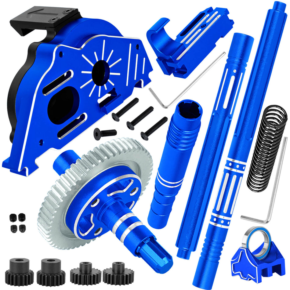 hopsupRC Upgrades Part for Arrma 1/10 Senton/Granite/Big Rock 3S BLX,1/8 Typhon 3S BLX,Motor Mount Gear Cover Gearbox Transmission&57T Spur Gear Slipper Clutch&Driveshafts Center Drive Shaft CVD