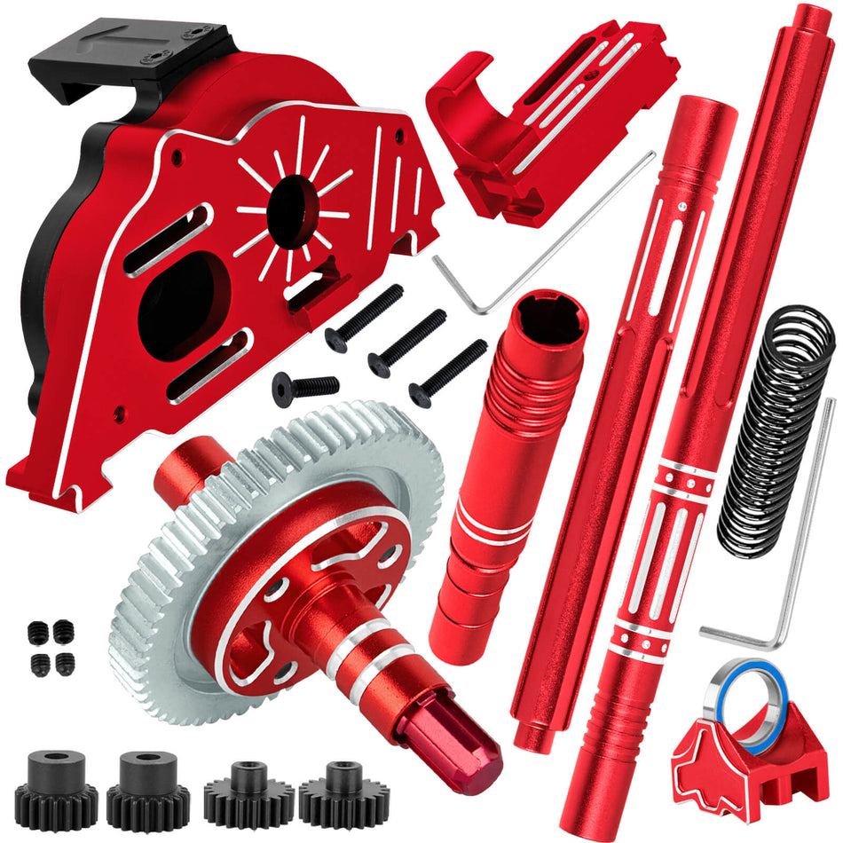 hopsupRC Upgrades Part for Arrma 1/10 Senton/Granite/Big Rock 3S BLX,1/8 Typhon 3S BLX,Motor Mount Gear Cover Gearbox Transmission&57T Spur Gear Slipper Clutch&Driveshafts Center Drive Shaft CVD